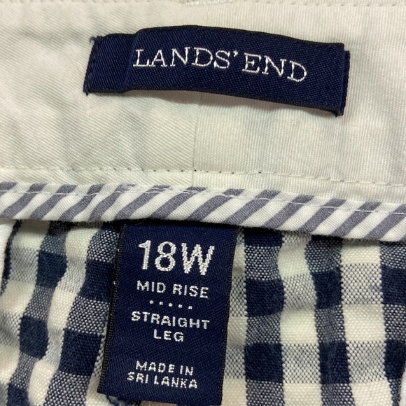 Land’s End Gingham Ankle Length Straight Leg Mid-Rise Pants 18W - Picture 6 of 10